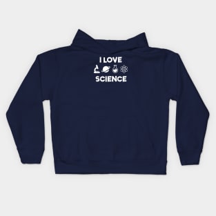 I Love Science Minimal Design Kids Hoodie